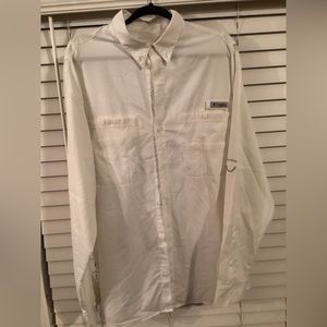 XXL WHITE COLUMBIA OMNI SHADE LONG SLEEVE FISHING SHIRT